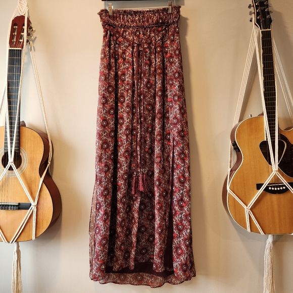 cinq a sept Silk Boho Strapless Maxi Tassel Dress - Picture 3 of 7